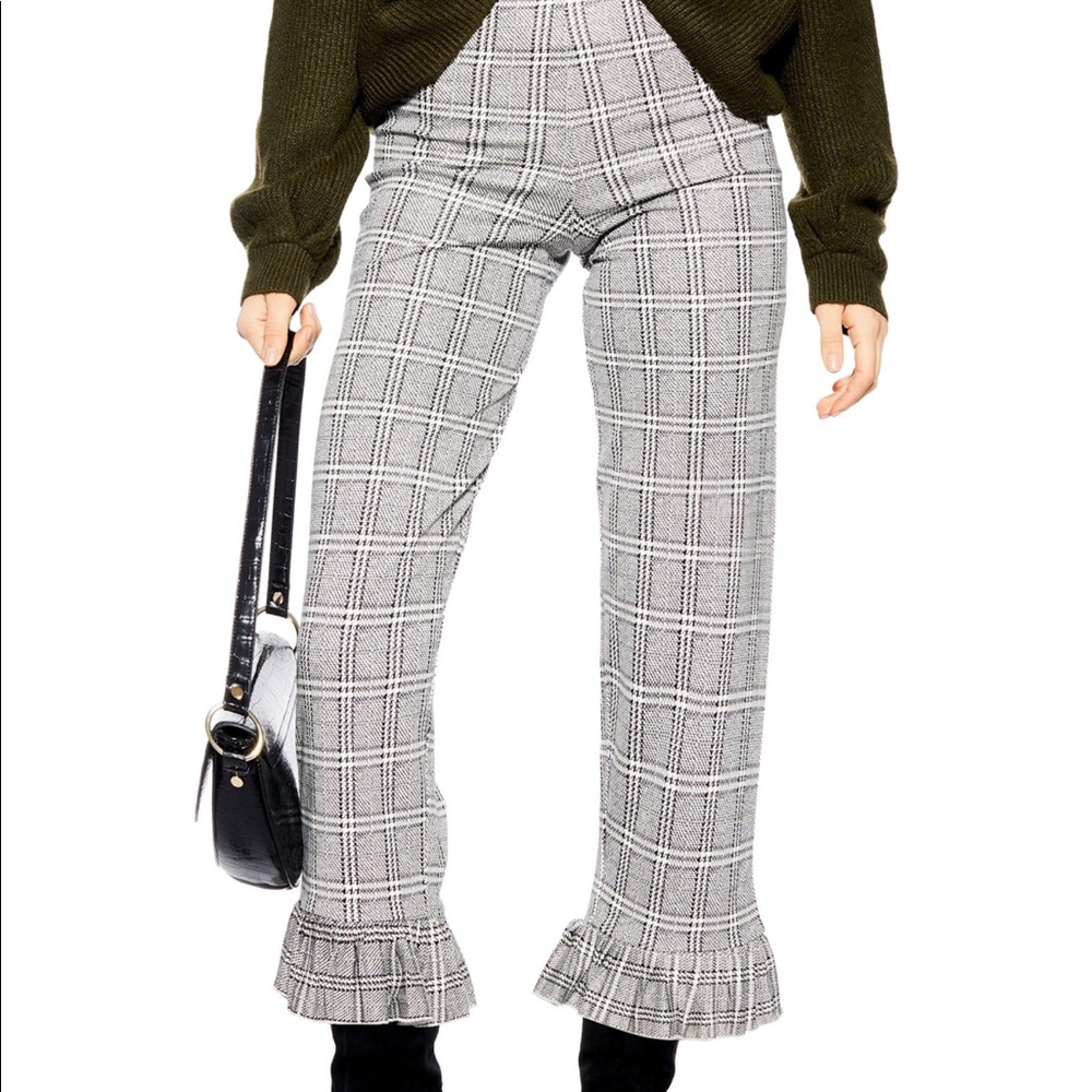 Topshop Check Crop Pants